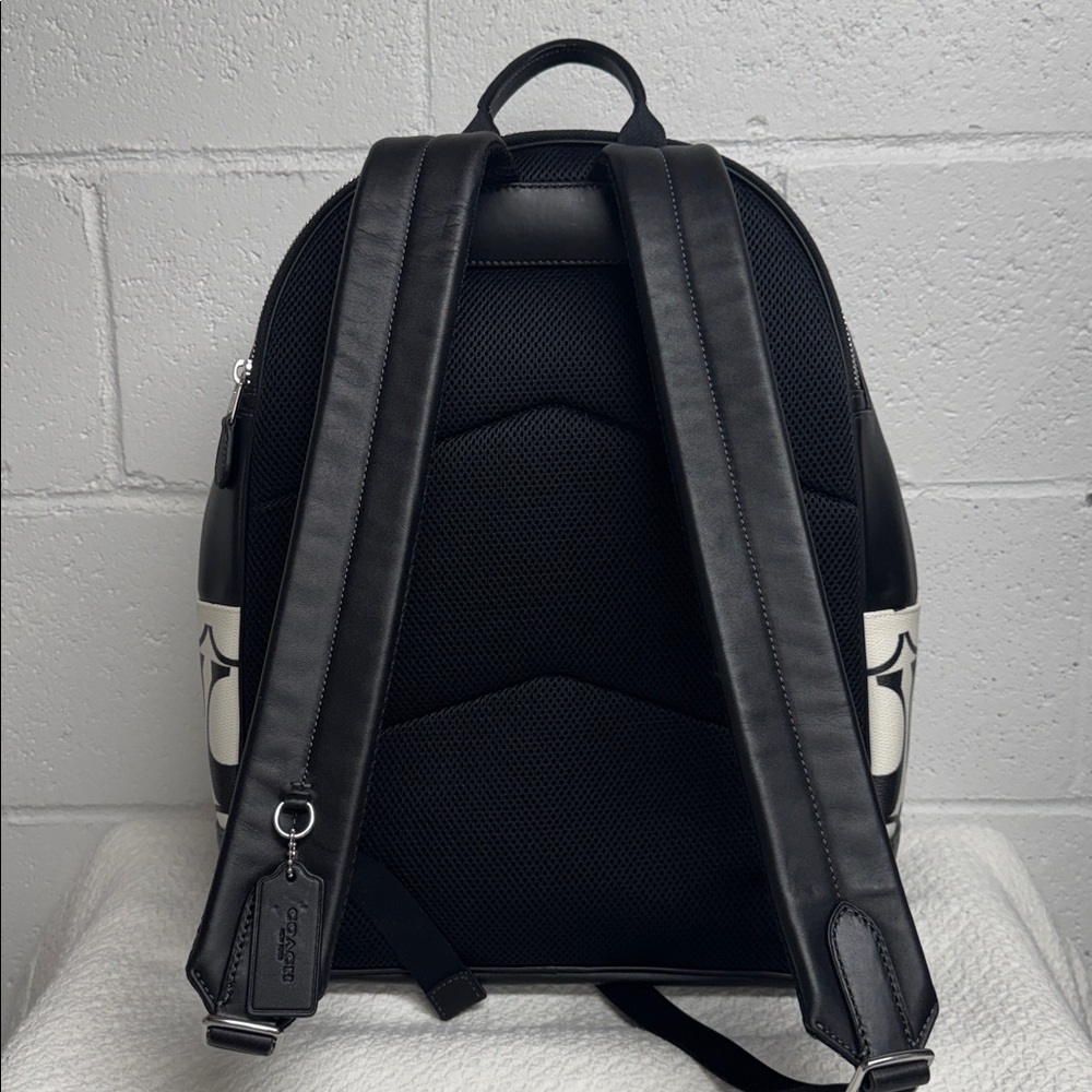 Coach Men’s Black and Cream Leather Backpack - Picture 5 of 5